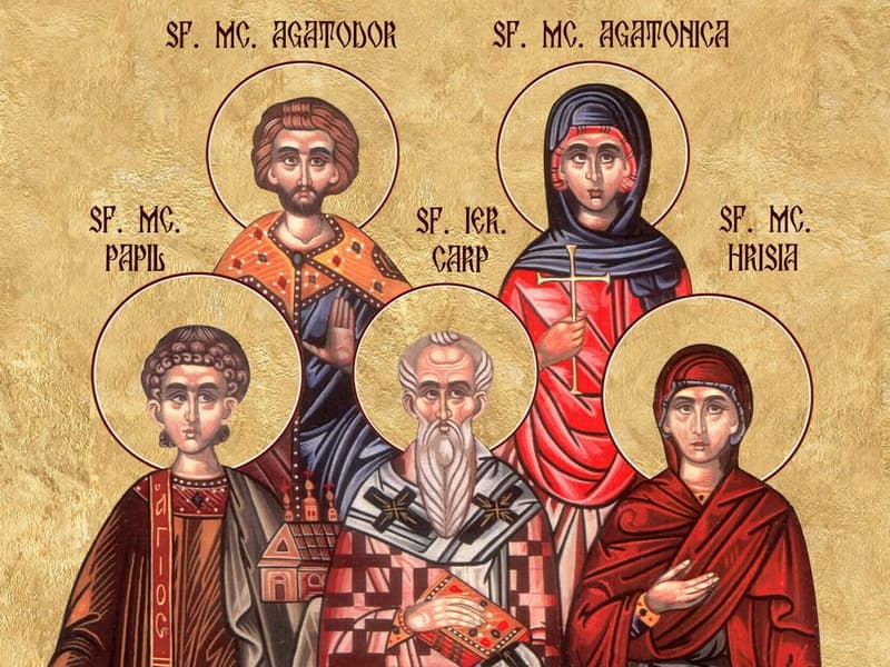 SINAXAR – 13 Octombrie – Sf. Mc. Carp, Papil, Agatodor, Agatonica şi Florentie