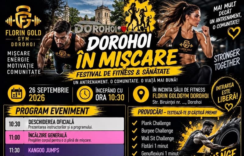FLORIN GoldGym - Dorohoi, este timpul să ne punem în mișcare!