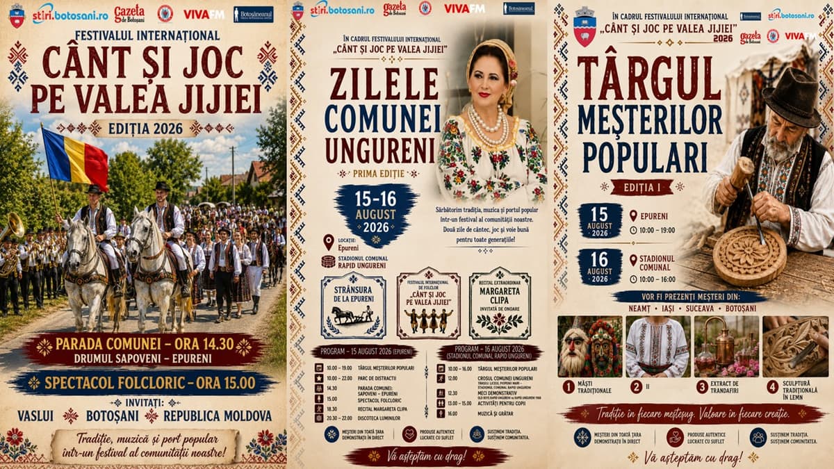 „Cânt și Joc pe Valea Jijiei” Comuna Ungureni readuce la viață tradiția