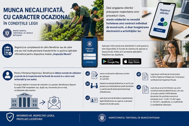 ITM Botoșani: Comunicat de presă privind munca cu zilierii