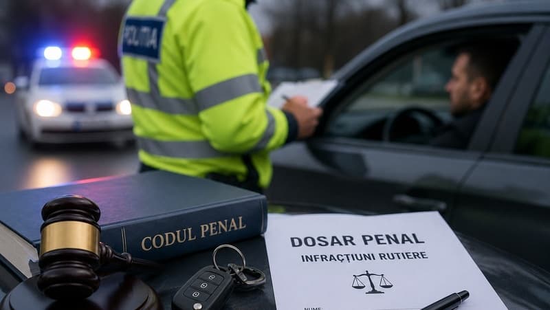Dosar penal pentru infracțiuni comise la regimul rutier, de către un tânăr, de 25 de ani