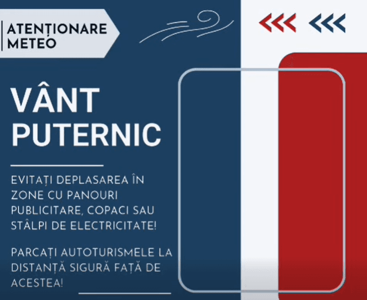 Atenție! Cod galben de vânt pentru județul Botoșani