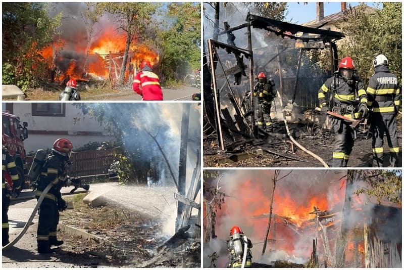 Garaj din Dorohoi distrus în urma unui incendiu