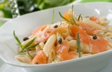 Penne cu somon și ciuperci