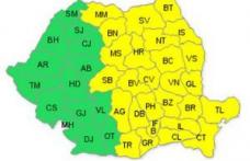 Cod galben de ploi, vijelii şi grindină până sâmbătă