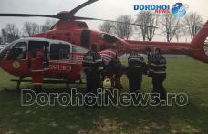 Bărbat preluat de urgență de la Dorohoi, de elicopterul SMURD - FOTO