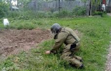 Pericol iminent! Grenadă de război, găsită pe marginea unui drum sătesc din comuna Cristinești - FOTO
