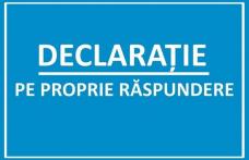 Atenție! Nu părăsiți localitatea fără declarația pe propria răspundere pentru starea de alertă. Vezi noul model!