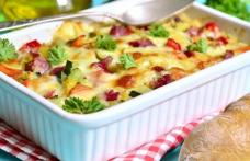 Legume gratinate cu șuncă și cașcaval