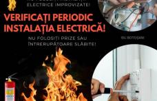 Pompierii informează: Verificați periodic instalațiile electrice!