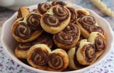 Palmieri din foietaj cu cremă de ciocolată