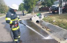 Accident rutier în Flămânzi. O mașină a lovit un cap de pod