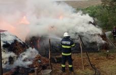 Incendiu violent la Stroiești! Aproximativ 50 de tone de furaje au fost cuprinse de flăcări - FOTO