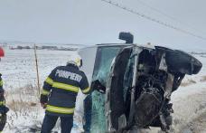 Soț și soție răniți într-un accident rutier produs în această dimineață