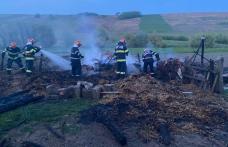 Furajele dintr-o gospodărie incendiate, din joacă, de un băiat în vârstă de 6 ani - FOTO