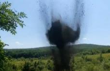 Muniție distrusă prin explozie controlată în poligonul militar Copălău