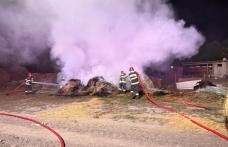 Incendiu izbucnit la un depozit de furaje. Au ars aproximativ zece tone de fân