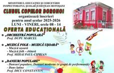 Clubul Copiilor Dorohoi organizează înscrieri pentru anul şcolar 2025-2026. Vezi detalii!