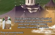 Parohia „Sfinții Arhangheli Mihail și Gavriil” Satu Nou invită credincioșii la instalarea noului paroh