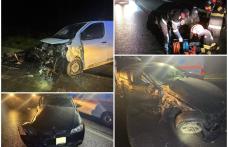 Accident rutier pe E 58. Bărbat ajuns la spital după coliziunea dintre o mașină și o autoutilitară