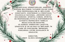 Colegiul Național „Grigore Ghica” Dorohoi vă urează sărbători liniștite și un An Nou cu împliniri