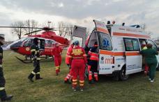 Tânăr de 21 de ani în stare gravă, victimă a unui accident rutier, preluat de elicopterul SMURD de la Dorohoi