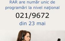 Număr unic pentru programările la RAR