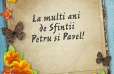 Astăzi de sărbătoarea Sfinţilor Apostol Petru şi Pavel transmite o urare prin intermediul Dorohoi News