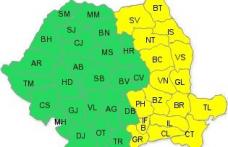 Atenție! Botoșaniul sub avertizare meteorologică COD GALBEN de de ploi torenţiale, grindină și intensificări de vânt