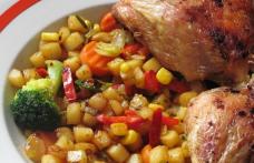 Pulpe de pui cu legume