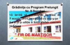 Grădinița nr. 8 Dorohoi organizează Festivalul Concurs Județean „Fir de mărțișor”