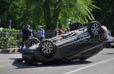 Accident spectaculos produs pe strada Vasile Alecsandri din Dorohoi - FOTO