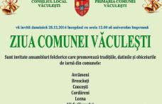 Ziua comunei Văculești sărbătorită duminică 28 decembrie cu datini și obiceiuri de iarnă. Vezi programul!