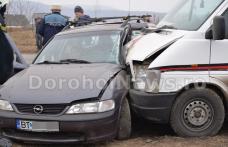 Accident grav la Leorda: Impact violent între o autoutilitară și un autoturism pe DN 29B Dorohoi-Botoșani - FOTO