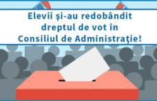 Elevii și-au redobândit dreptul de vot în Consiliul de Administrație!  