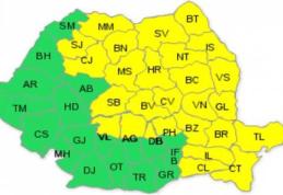 Avertizare meteo de ploi torenţiale şi vijelii, pentru Botoșani și alte 26 de judeţe