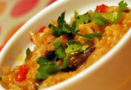 Orez cu ciuperci și carne de porc