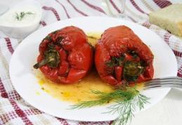 Ardei umpluți cu carne de pui și ciuperci