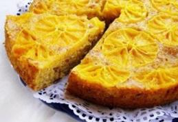 Prăjitură răsturnată cu portocale caramelizate