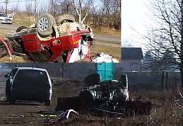 Accident grav! Soţ şi soţie s-au răsturnat cu mașina, la Mihaileni! Femeia a rămas încarcerată!