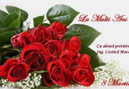 Mesajul lui Costică Macaleți cu ocazia zilei de 8 Martie