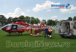 Bărbat aflat în stare gravă preluat de urgență de la Dorohoi de un elicopter SMURD - FOTO