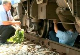 [VIDEO] ȘOCANT : Tren în care se afla un ministru, reparat cu un băţ, sârmă şi scotch 