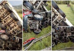 Accident grav! Botoșănean rănit după ce s-a răsturnat cu TIR-ul