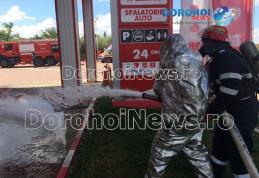 Acțiune de amploare desfășurată de pompierii dorohoieni la o stație peco MIRACOM din Dorohoi - FOTO