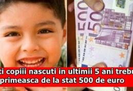 Copiii născuţi în ultimii cinci ani trebuie să primească de la stat 500 de euro