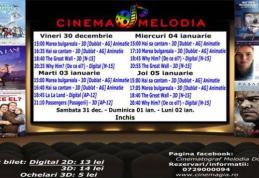 Vezi ce filme vor rula la Cinema „MELODIA” Dorohoi, în săptămâna 29 decembrie – 4 ianuarie - FOTO