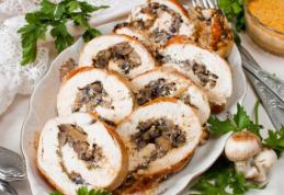 Ruladă de pui cu ciuperci