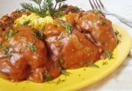 Ficăței de pui cu sos de roșii și usturoi