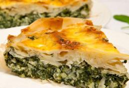 Tort picant de spanac cu ouă și cartofi